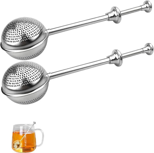 Set of 2 separate tea filters - Tea filter with telescopic handle - Tea strainer made of 304 stainless steel V1259-DP01-BO-596