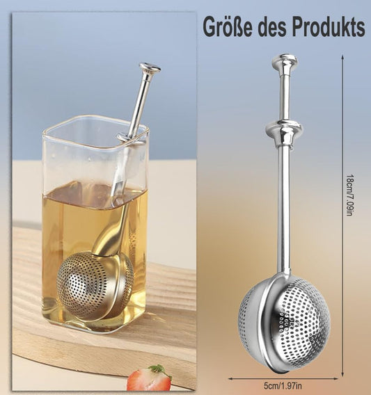 Set of 2 separate tea filters - Tea filter with telescopic handle - Tea strainer made of 304 stainless steel V1259-DP01-BO-596