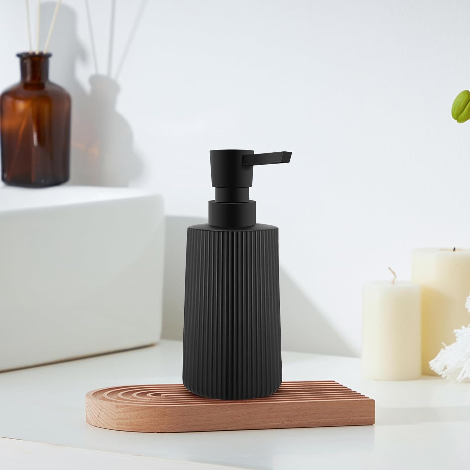 Soap Dispenser - Black Soap Dispenser for Detergent - Kitchen Soap Dispenser - With Press Dispenser - V1259-DP01-BO-597