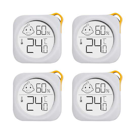 Hygrometer in 4-pack - Small digital hygrometer - With accurate indoor thermometer - Practical hygrometer V1259-DP01-BO-603