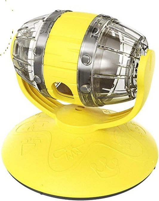 Shady cat in the shape of a beer barrel that slowly feeds food - Educational plastic snack box - Promotes V1259-DP01-BO-615