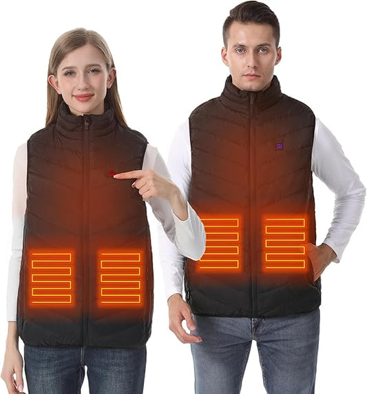 Heated vest for women and men with 9 heating zones, lightweight heating vest for winter (battery not included) V1259-DP01-BO-633