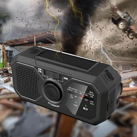 Noodradio - Solar-powered emergency radio, hand-operated - AM/FM/weather radio - With torch - SOS alarm V1259-DP01-BO-649