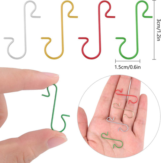 Haken - 4 colours - 200 pieces - Christmas decoration hooks - Stainless steel Christmas decorations - Art - V1259-DP01-BO-66