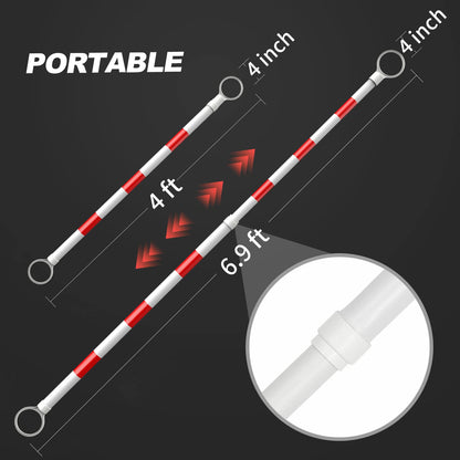 Telescopic pole - 1-pack 4' to 6.9' telescopic cone pole - for parking areas - retractable barrier for V1259-DP01-BO-7