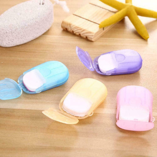 Soap sheets - Portable travel soap sheets - 5 boxes - Total 100 pieces - Random colours in boxes - Disposable V1259-DP01-BO-71