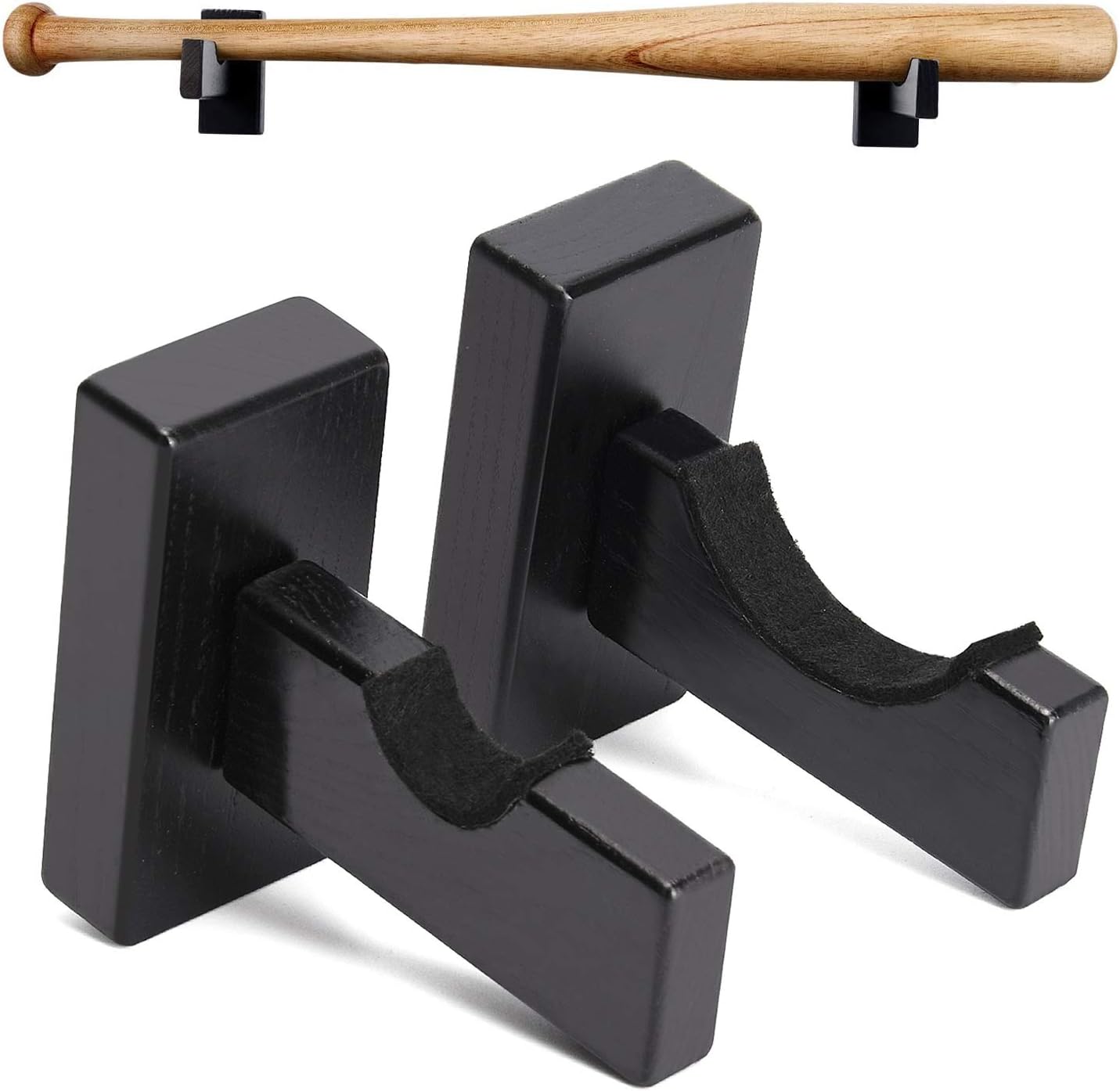Display standard - Black - Baseball bat display standard - Baseball bat holder - Wall mounting - Horizontal V1259-DP01-BO-72