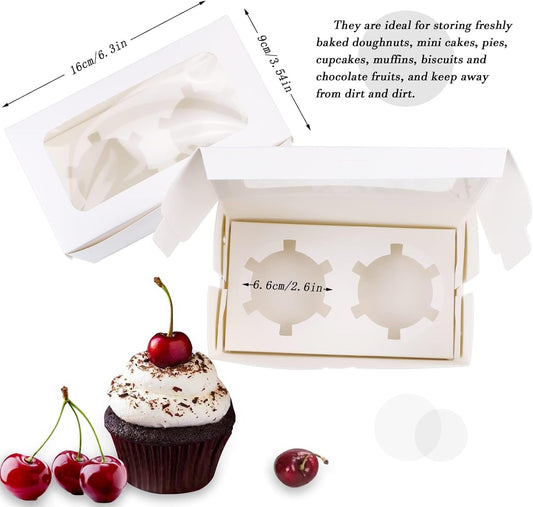Cupcakedozen - With paper - 30 pieces - with 2 paper holders - Cupcake cases - Cake boxes - for birthday V1259-DP01-BO-77
