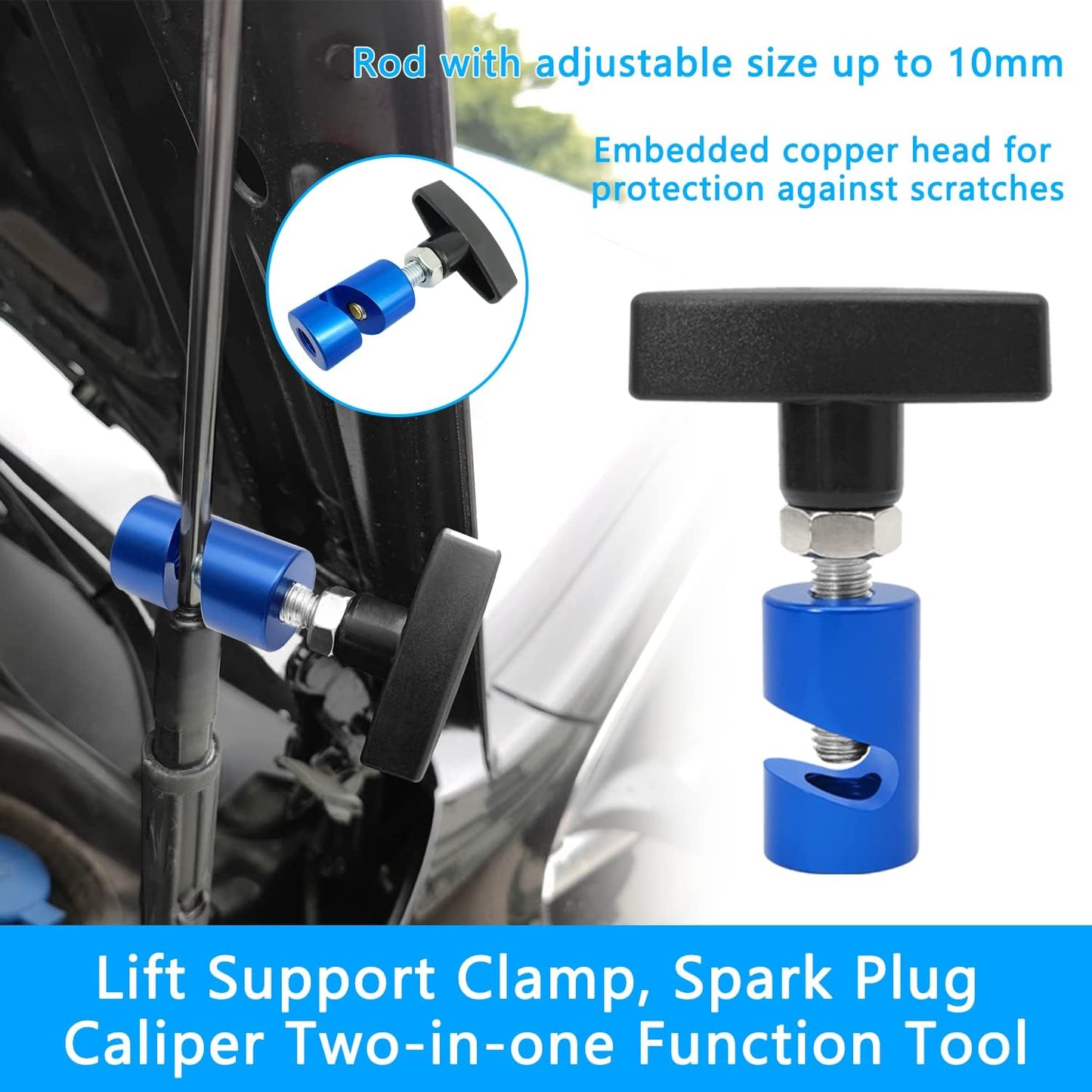 Hefsteunklem - 2 pieces - Bonnet support bar - Boot support - Non-slip device - Lifting bar - Non-slip tool V1259-DP01-BO-80