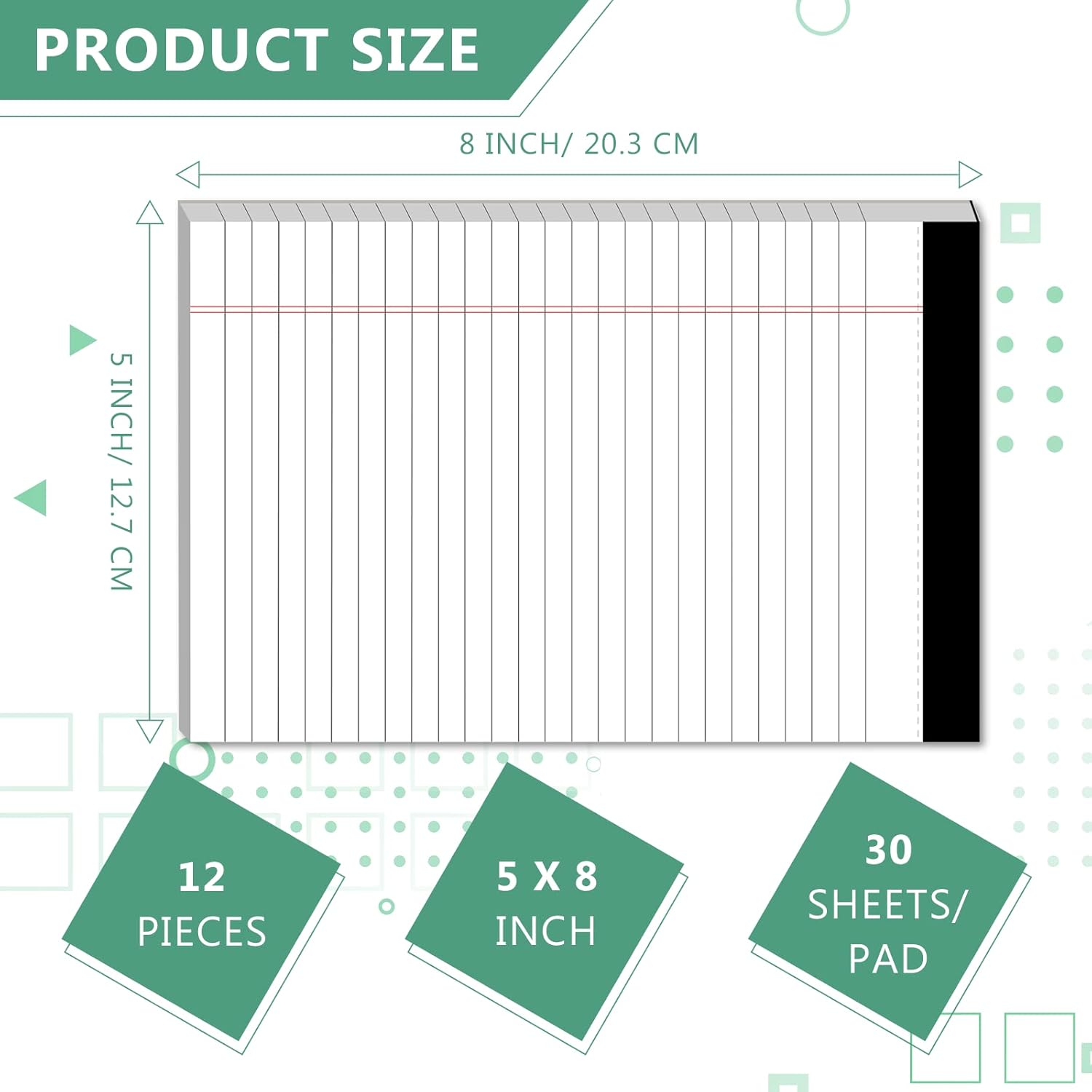 Notebooks - Notebooks - 5x8 inch - Notepads - 6-pack - for work, study, daily notes, checklists, lined V1259-DP01-BO-81