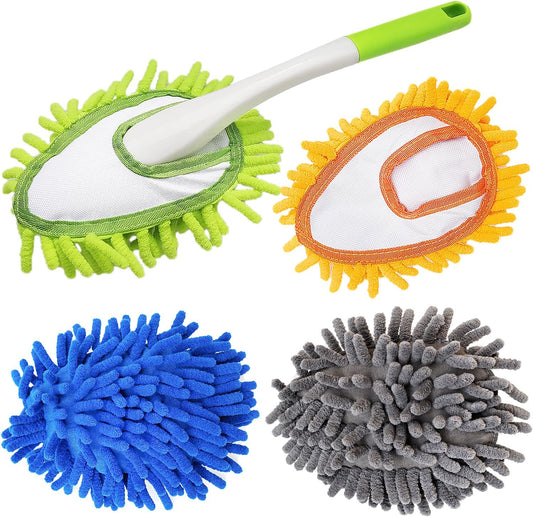Cloth brush - Microfiber cloth - Hand-washable cloth - With 4 replaceable microfiber heads - Can be used wet V1259-DP01-BO-84