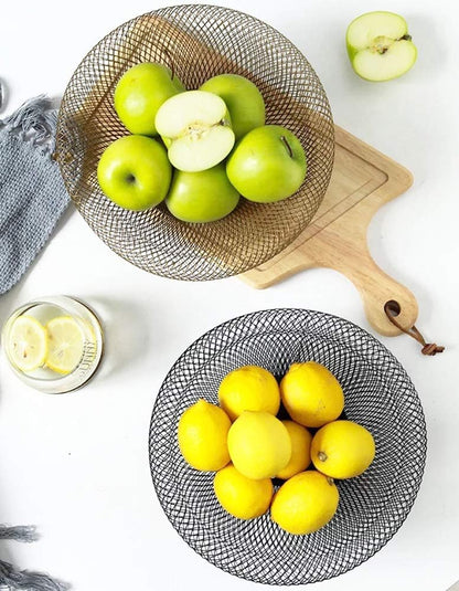Fruit bowl - Mesh fruit bowl - Decorative fruit basket - Metal - Candy bowl - Suitable for kitchen, V1259-DP01-BO-96