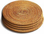 Isolation mat - Woven mat - 4 pieces - Rattan mat for hot dishes - 18 cm - Anti-burn coasters - Handmade V1259-DP01-BO-99