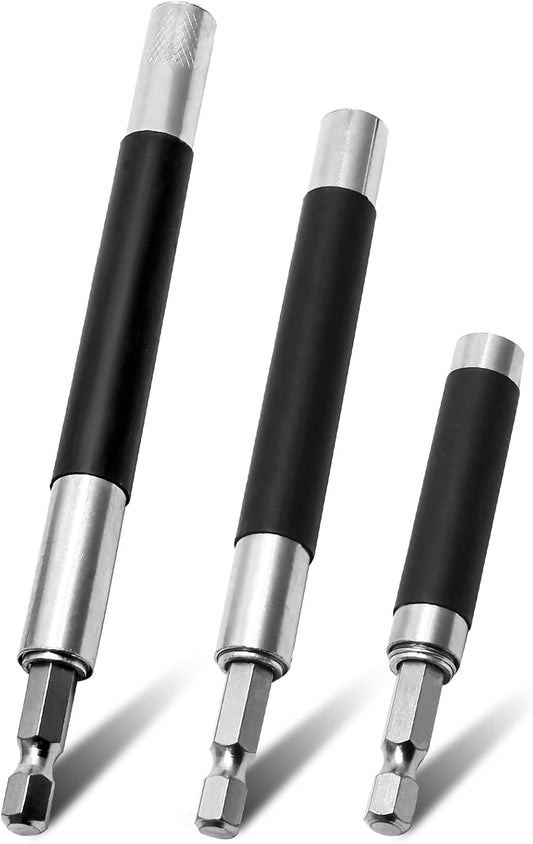 Biaungdo Magnetic Drill Bit Holder, 3 Pack Scalable Screw Drive Guide Self Retracting Sleeve, Mixed Length V1259-DP01-D-102