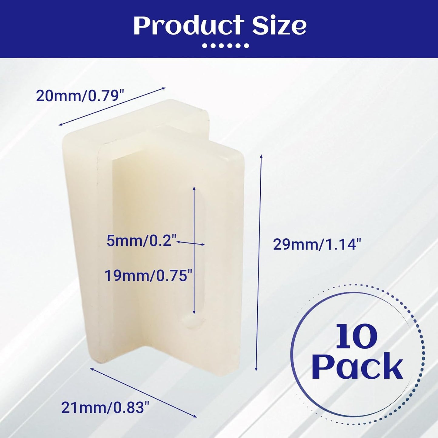 Biaungdo 10 Pack Pocket Door Bottom Guide, White Pocket Door Guide Kits Replacement V1259-DP01-D-103