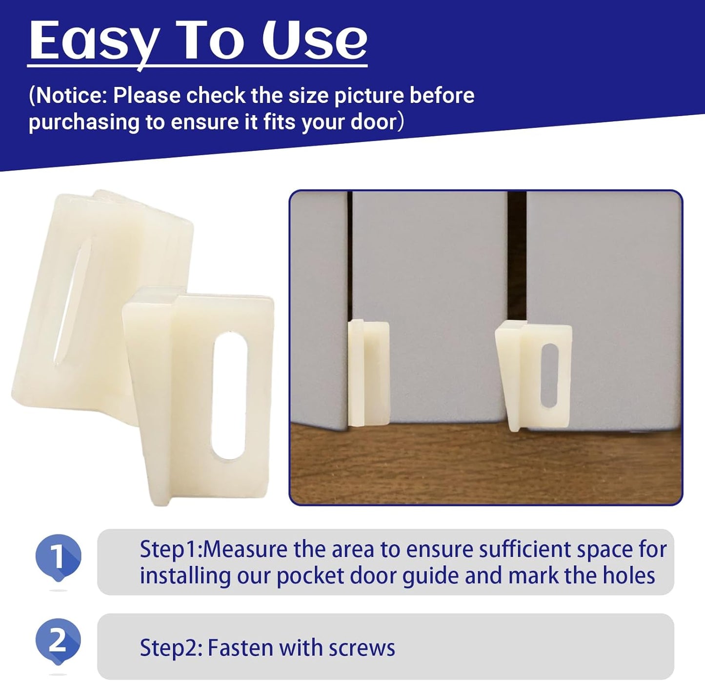 Biaungdo 10 Pack Pocket Door Bottom Guide, White Pocket Door Guide Kits Replacement V1259-DP01-D-103