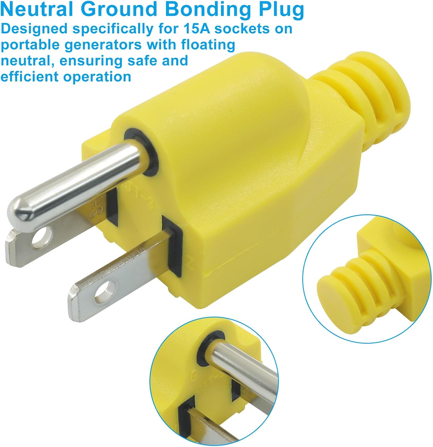 Biaungdo 2 Pack Neutral Ground Bonding Plug for Portable Inverter Generator, Surge Protector Ground Plug with V1259-DP01-D-105