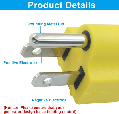 Biaungdo 2 Pack Neutral Ground Bonding Plug for Portable Inverter Generator, Surge Protector Ground Plug with V1259-DP01-D-105