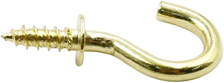 Biaungdo 200 Pcs 1/2" Gold Ceiling Hooks: Metal, Rust Resistant, 200 Mini Screw Hooks for Hanging Lightweight V1259-DP01-D-108