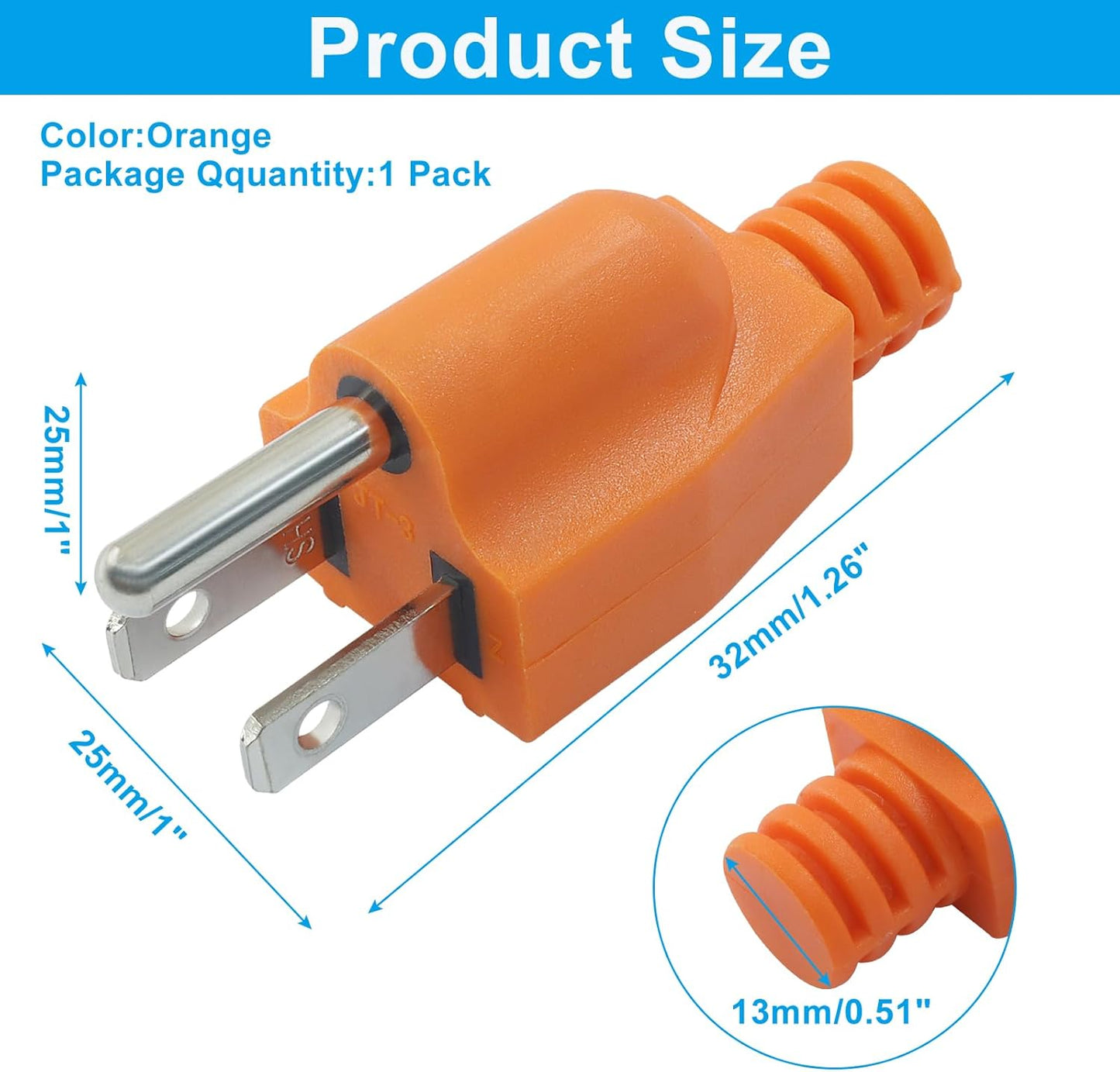 Biaungdo 1 Pack Neutral Ground Bonding Plug for Portable Inverter Generator, Surge Protector Ground Plug with V1259-DP01-D-113