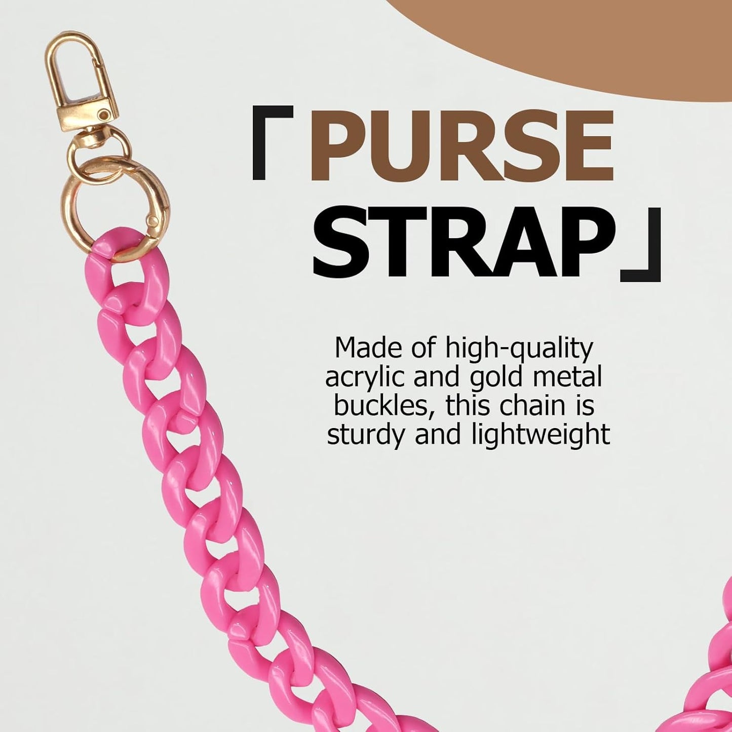 Biaungdo Acrylic Purse Chain Strap, Luxury Acrylic Handbag Strap Replacement, Short Purse Chain Handles V1259-DP01-D-114