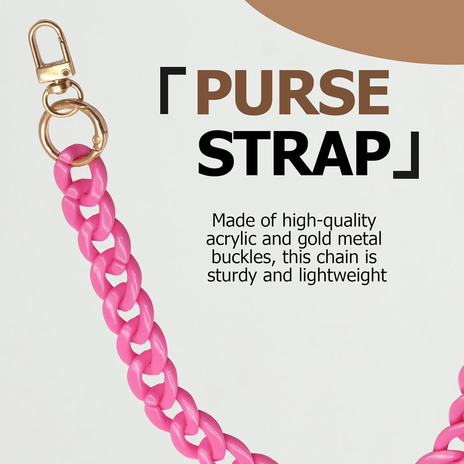 Biaungdo Acrylic Purse Chain Strap, Luxury Acrylic Handbag Strap Replacement, Short Purse Chain Handles V1259-DP01-D-114