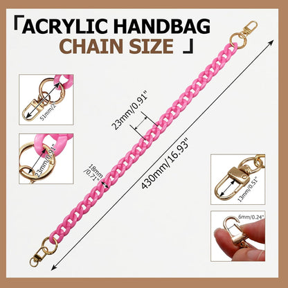 Biaungdo Acrylic Purse Chain Strap, Luxury Acrylic Handbag Strap Replacement, Short Purse Chain Handles V1259-DP01-D-114