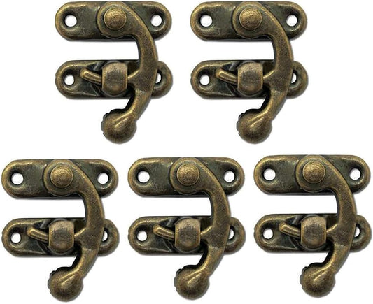 Biaungdo 5pcs Retro Vintage Style Swing Bag Clasp Closure Lock Latch for Furniture Wooden Box Jewelry Case V1259-DP01-D-12