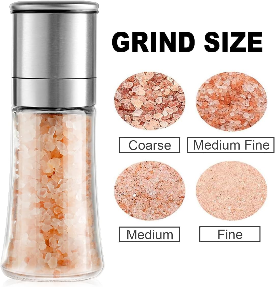 Salt Grinder Pepper Mill, and Set (Single Grinder) V1259-DP01-D-131