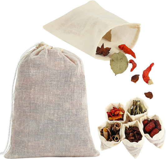 YQL Spice Bags for Cooking,30PCS 4x6 Inch Muslin Bags with Drawstring Tea Filter Bags Cheesecloth Bags for V1259-DP01-D-134