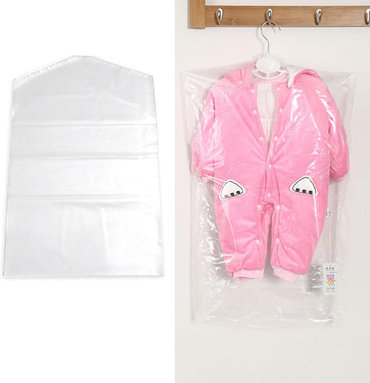 20 Pack Clear Plastic Clothes Covers, 27.5 Inch Dry Cleaning Bags Hanging Dust Proof Garment Bags for Kids V1259-DP01-D-136