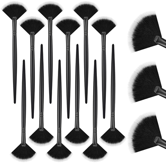 12 Pcs Soft Facial Fan Brush Blush Makeup Brush Face Mask Acid Applicator Multi Use Cosmetic Tools for Peel V1259-DP01-D-137