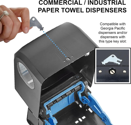 Paper Towel Dispenser Key for Georgia Pacific Commercial Machines - Also Fits GP Toilet Paper and Soap V1259-DP01-D-141