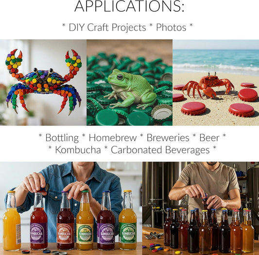 Beer Bottle Colored Pry-Off Caps 12-pk [ Choose Your Color ] Oxygen Absorbing, 26mm Crown Seal Cork, Kombucha V1259-DP01-D-147