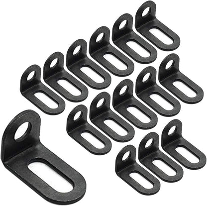 Biaungdo 18x18x30mm/0.7"x0.7"x1.2" Adjustable Right Angle Brackets L-shape Corner Brace Support Black- (15 V1259-DP01-D-16