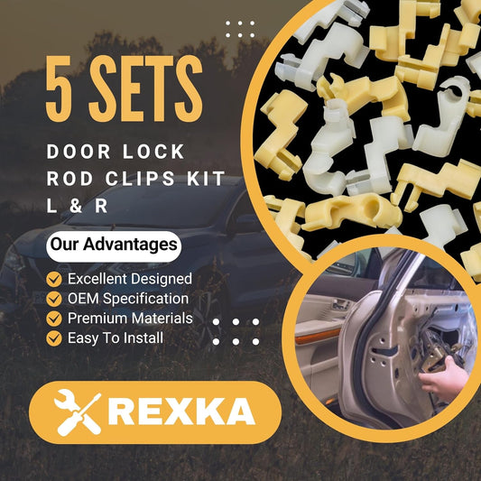 Rexka 5 Sets Tailgate Handle Door Lock Rod Clips Tailgate Handle Rod Clip Replacement for Toyota Tundra Camry V1259-DP01-D-165