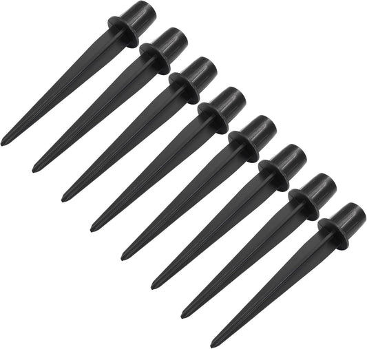 Biaungdo 8 Pcs Ground Spike, 8.25 Inch Black Reinforced Plastic Ground Spikes ABS Lights Replacement Stakes V1259-DP01-D-19