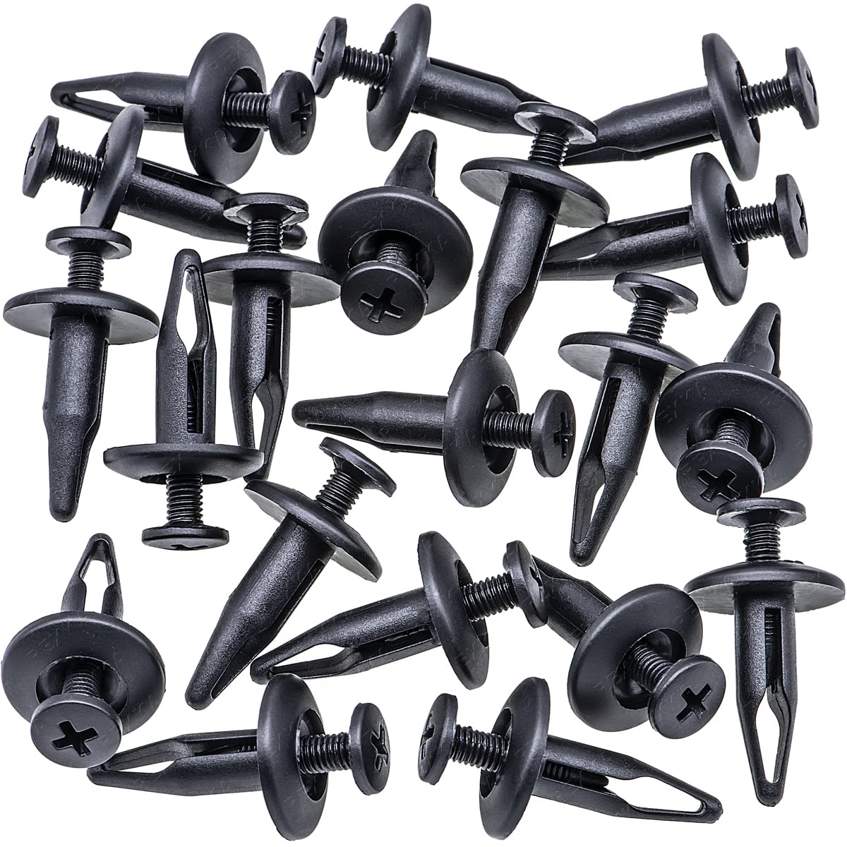 Rexka 20pcs Radiator Shroud & Trim Retainer Push-Type Clips Rivet Compatible with GM 20664092 Ford N804570S V1259-DP01-D-193