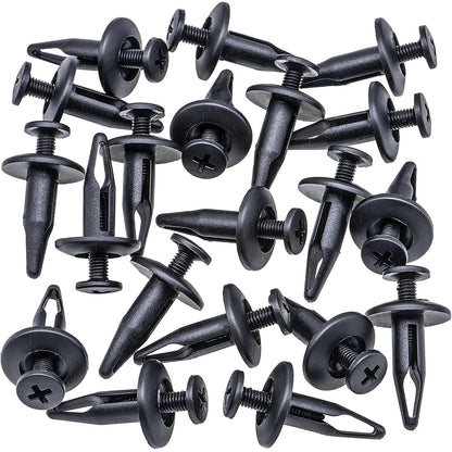 Rexka 20pcs Radiator Shroud & Trim Retainer Push-Type Clips Rivet Compatible with GM 20664092 Ford N804570S V1259-DP01-D-193