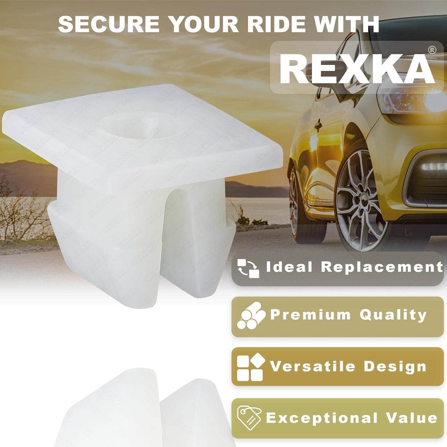 Rexka 20pcs Front Bumper Support Splash Shield Under Cover Nylon Nut Grommet M5.5 Screw 90189-06193 for V1259-DP01-D-199