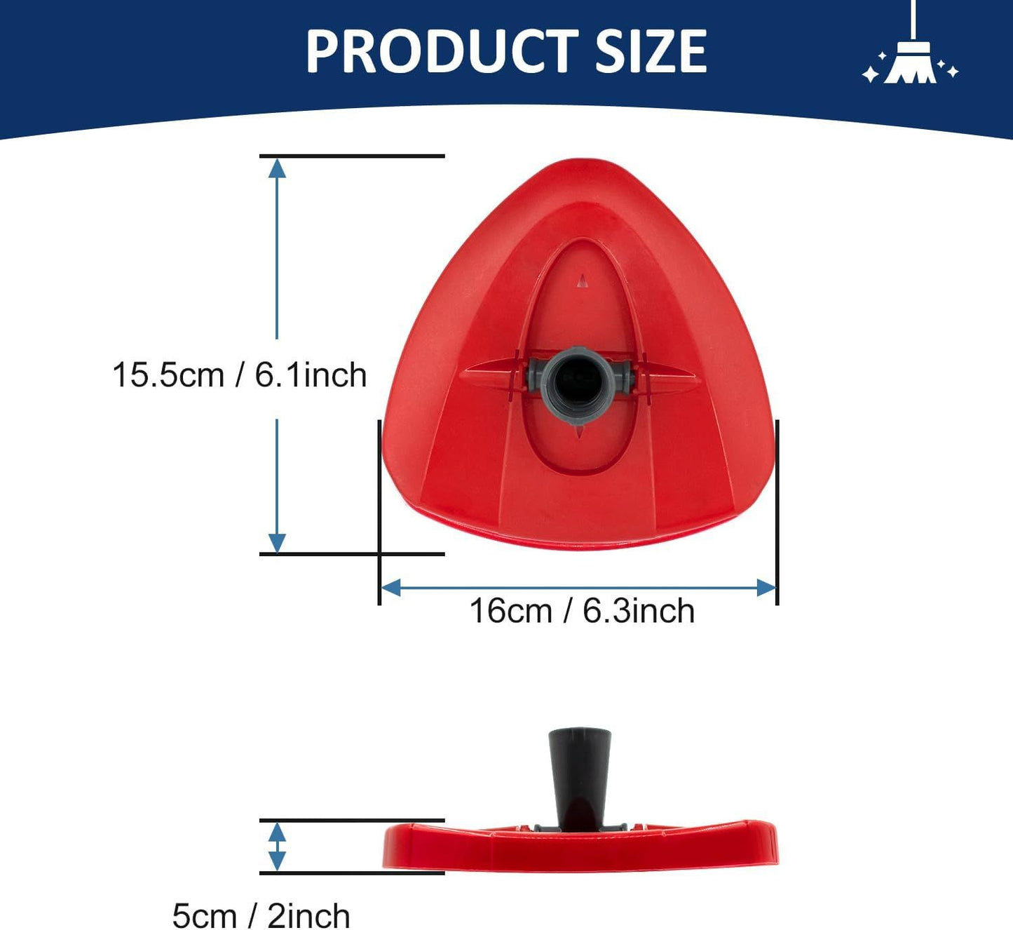 Spin Mop Replacement Head Base Compatible with Oceda EasyWring 1-Tank System Mop Rotating Triangle Mop Head V1259-DP01-D-208