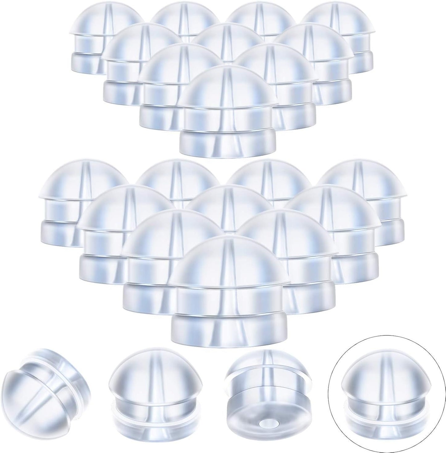 100 Pieces Clear Earring Backs Hamburger Shaped Saety Backs Secure Locking Silicone Earring Backs Stopper or V1259-DP01-D-219