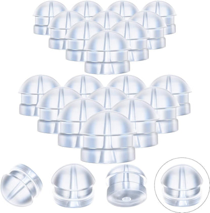 100 Pieces Clear Earring Backs Hamburger Shaped Saety Backs Secure Locking Silicone Earring Backs Stopper or V1259-DP01-D-219