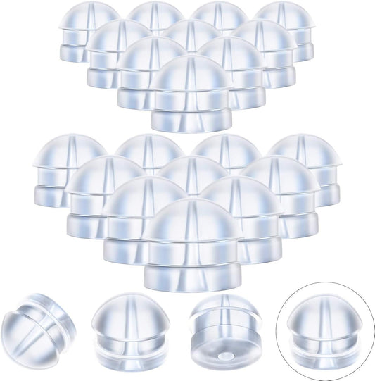 100 Pieces Clear Earring Backs Hamburger Shaped Saety Backs Secure Locking Silicone Earring Backs Stopper or V1259-DP01-D-219