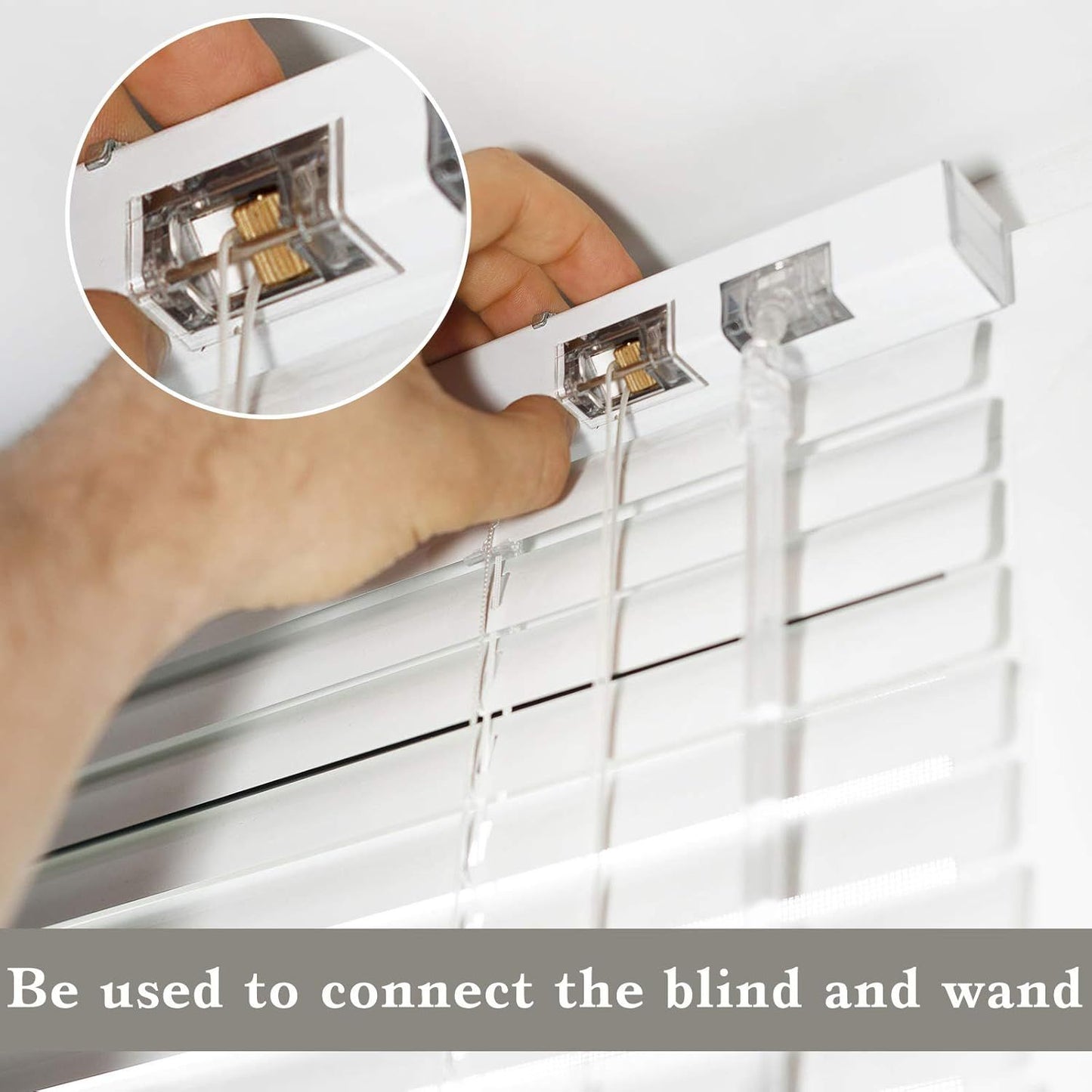 4 Pieces Blind Wand Tilter Control Wand or 1 Inch Mini Blind Head Rail Mechanism Replacement with D Shaped V1259-DP01-D-223