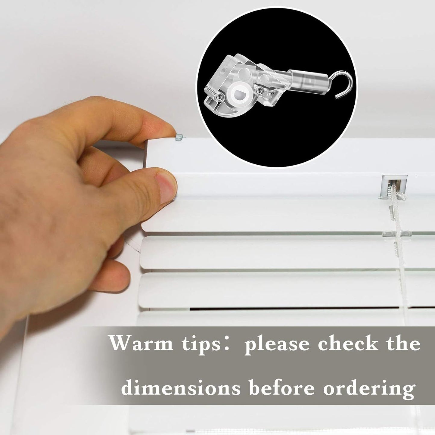 4 Pieces Blind Wand Tilter Control Wand or 1 Inch Mini Blind Head Rail Mechanism Replacement with D Shaped V1259-DP01-D-223