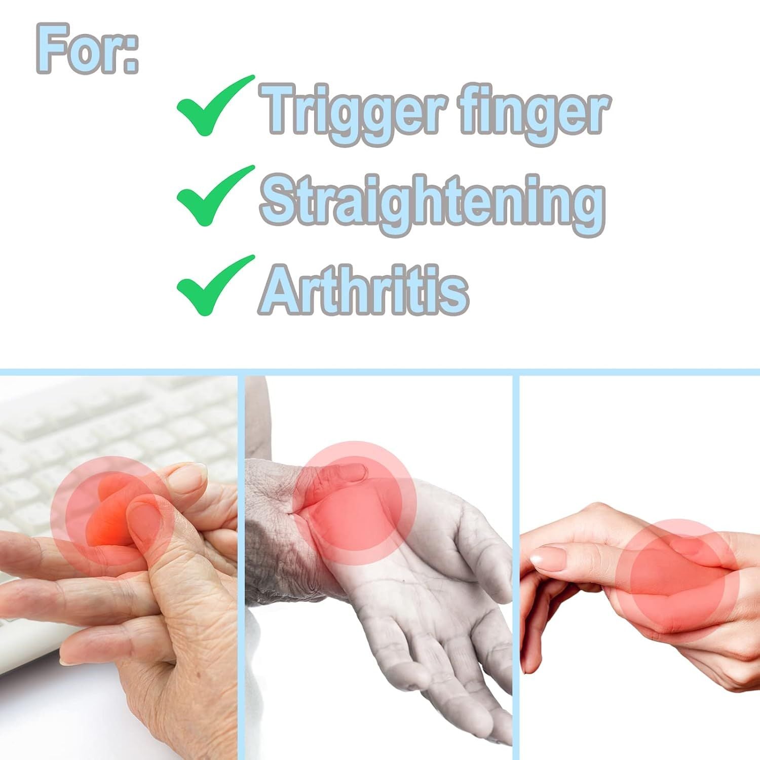 5 Pcs Trigger inger Splints: 5 Single Straps inger Splint Support Brace Kit, inger Straightener or V1259-DP01-D-225