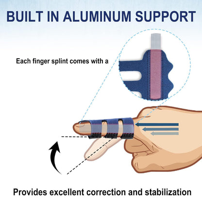4 Pcs Upgraded Trigger inger Splint: Trigger inger Brace Support with 3 Adjustable ixing Belt, inger V1259-DP01-D-227