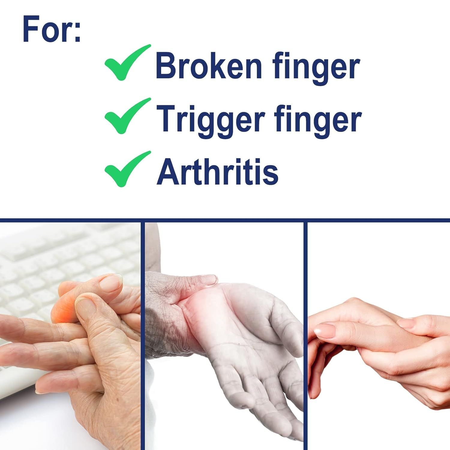 4 Pcs Upgraded Trigger inger Splint: Trigger inger Brace Support with 3 Adjustable ixing Belt, inger V1259-DP01-D-227