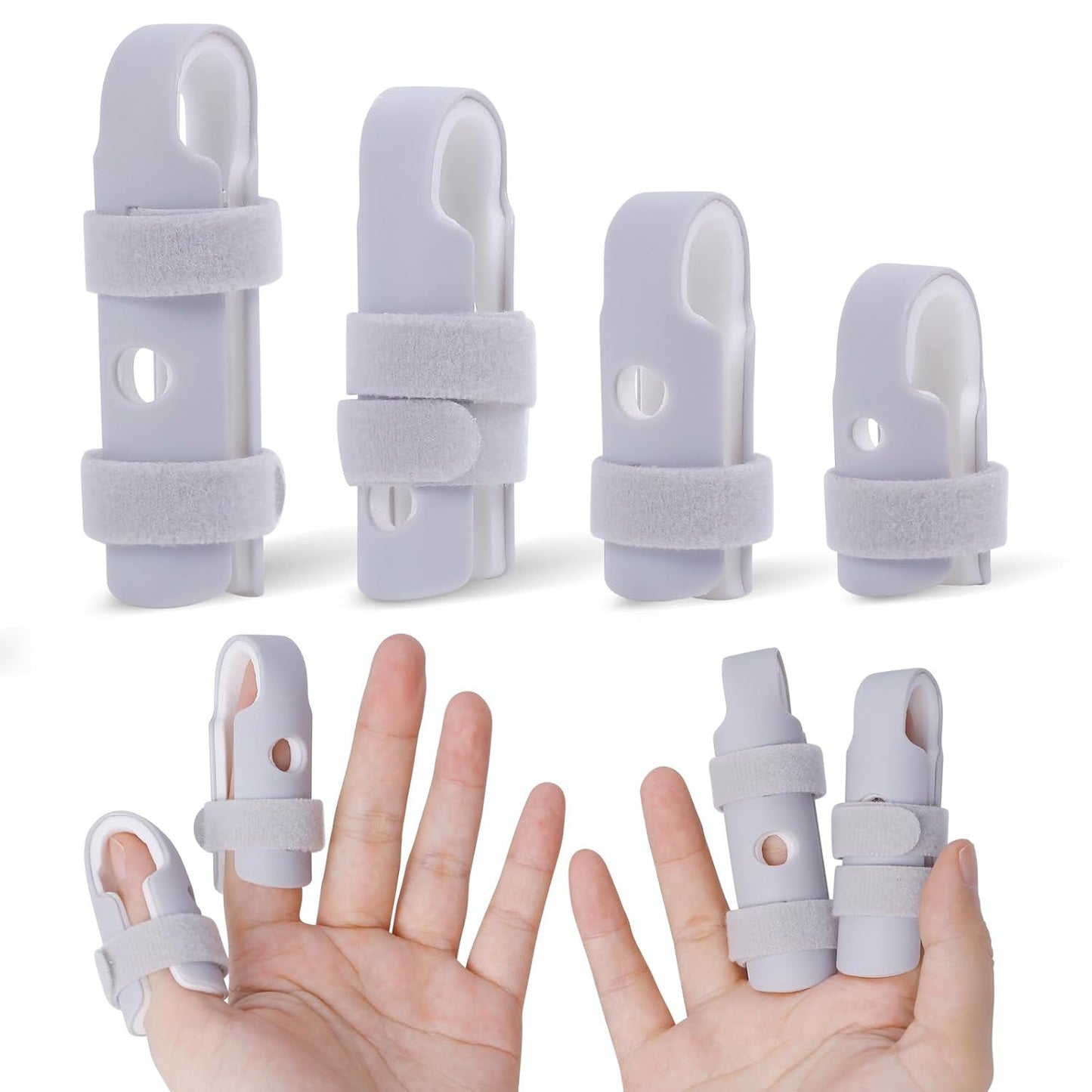 Lightweight inger Splint, 4 Graduated inger Braces Support or Thumb/Middle/Ring/Index/Pinky, Stabilizer V1259-DP01-D-228